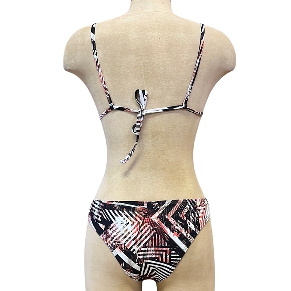 Express Bikini Swimsuit Black Print Triangle S Small New - Picture 2 of 6